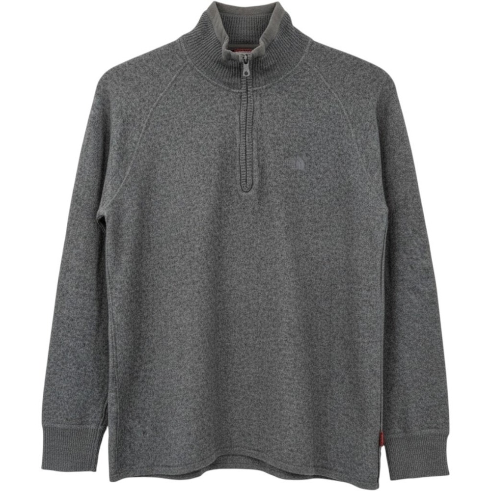 The North Face Mens XL Gray Quarter Zip Wool Blend Mock Neck Sweater Pullover